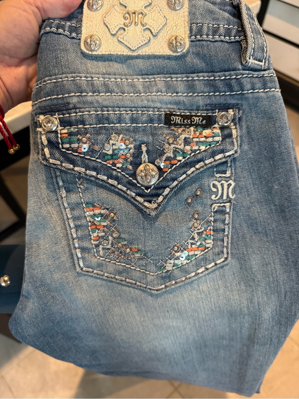 Miss Me Women's rhinestone and sequin jeans